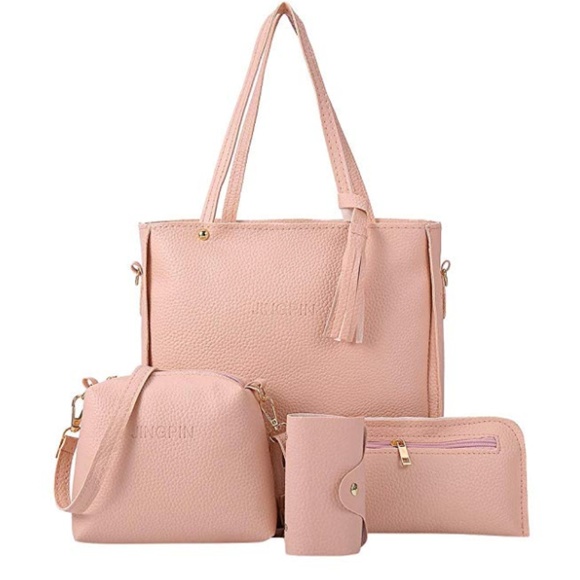 Neiman Marcus Handbags - 1 LEFT!! Rose/Blush Pebbled Leather Travel Set